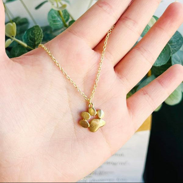 Gold-Plated Necklace with Paw Charm
