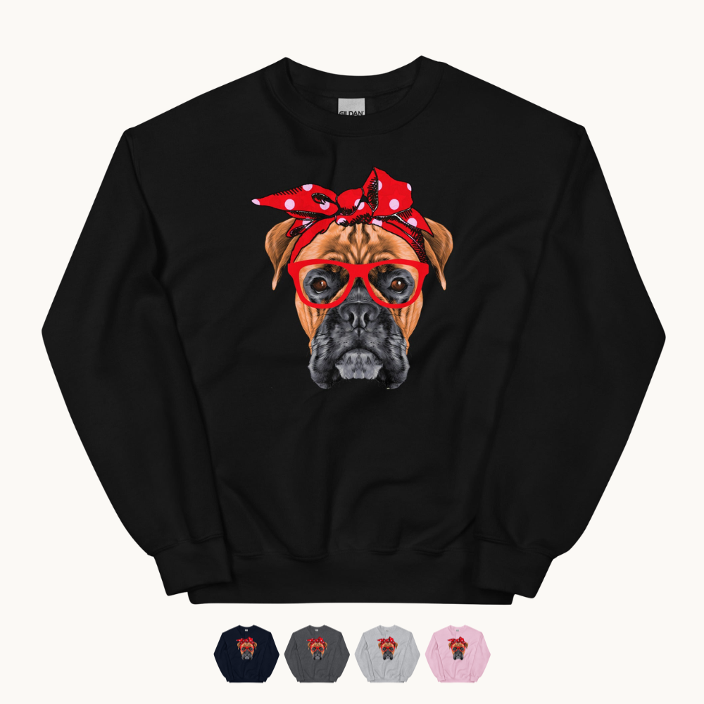 Boxer Mom Cute Face Unisex Sweatshirt