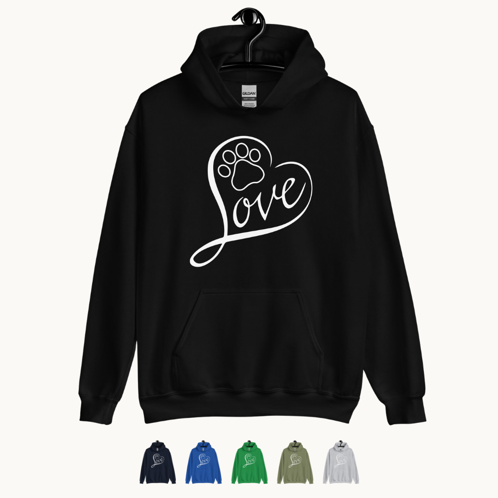 Love Dog Paw Print Hoodie