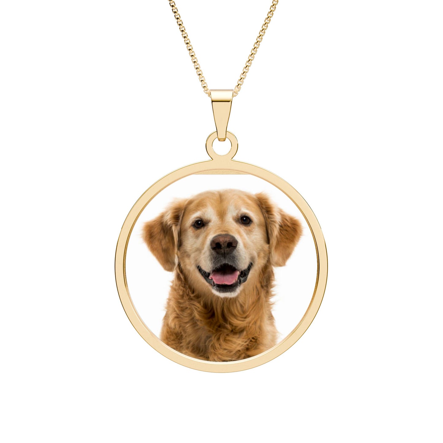 Photo Keepsake Pendant — Personalized Round Border Necklace (Custom Pet Photo)