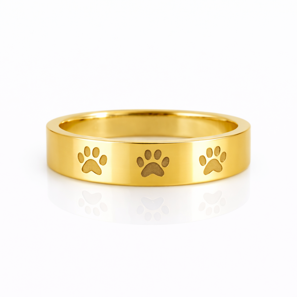 Black Paw Print Ring