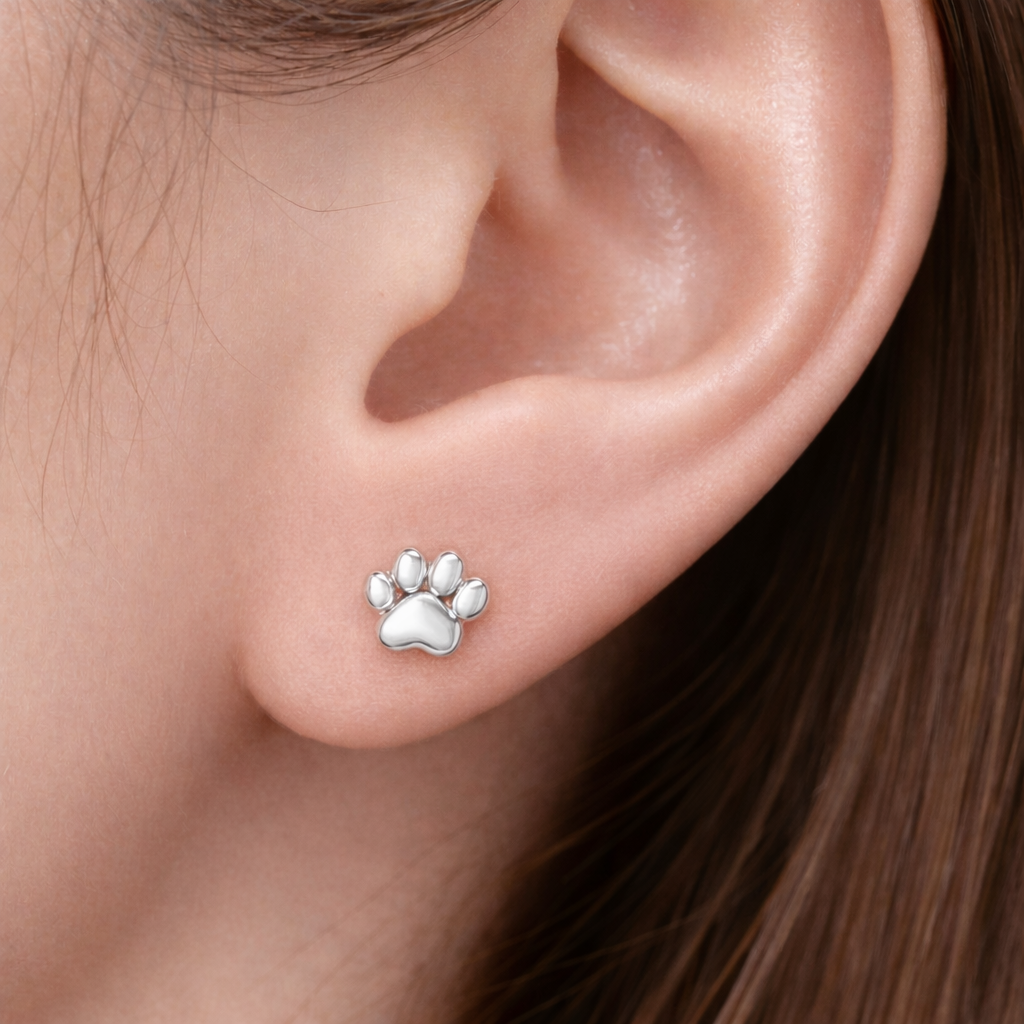 Dog Paw Print Earrings