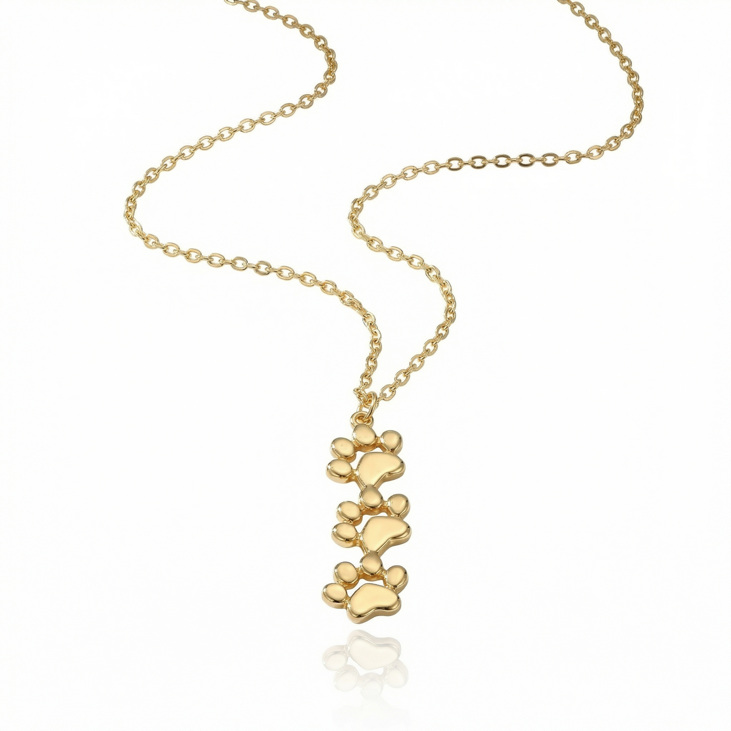 Triple Stack Paw Necklace