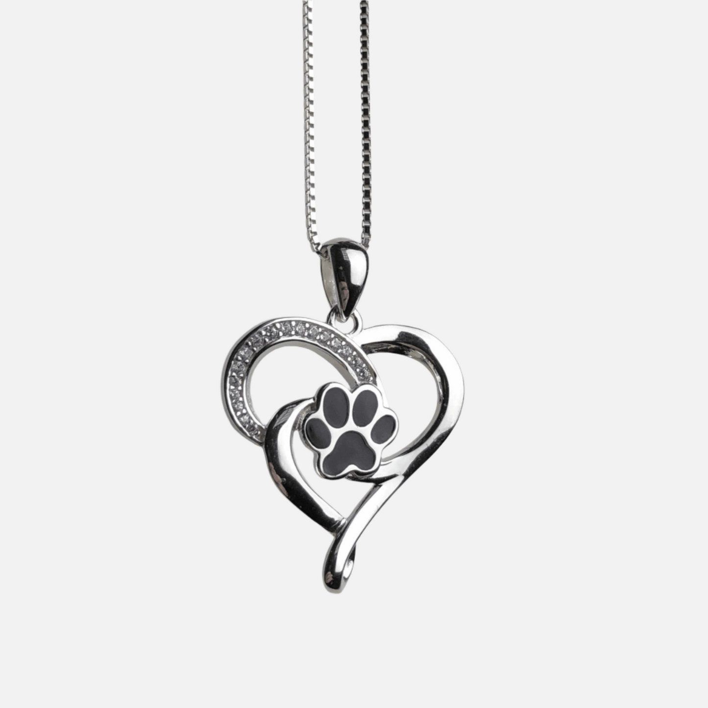 Stainless Steel Infinity Necklace with Heart & Paw VIP
