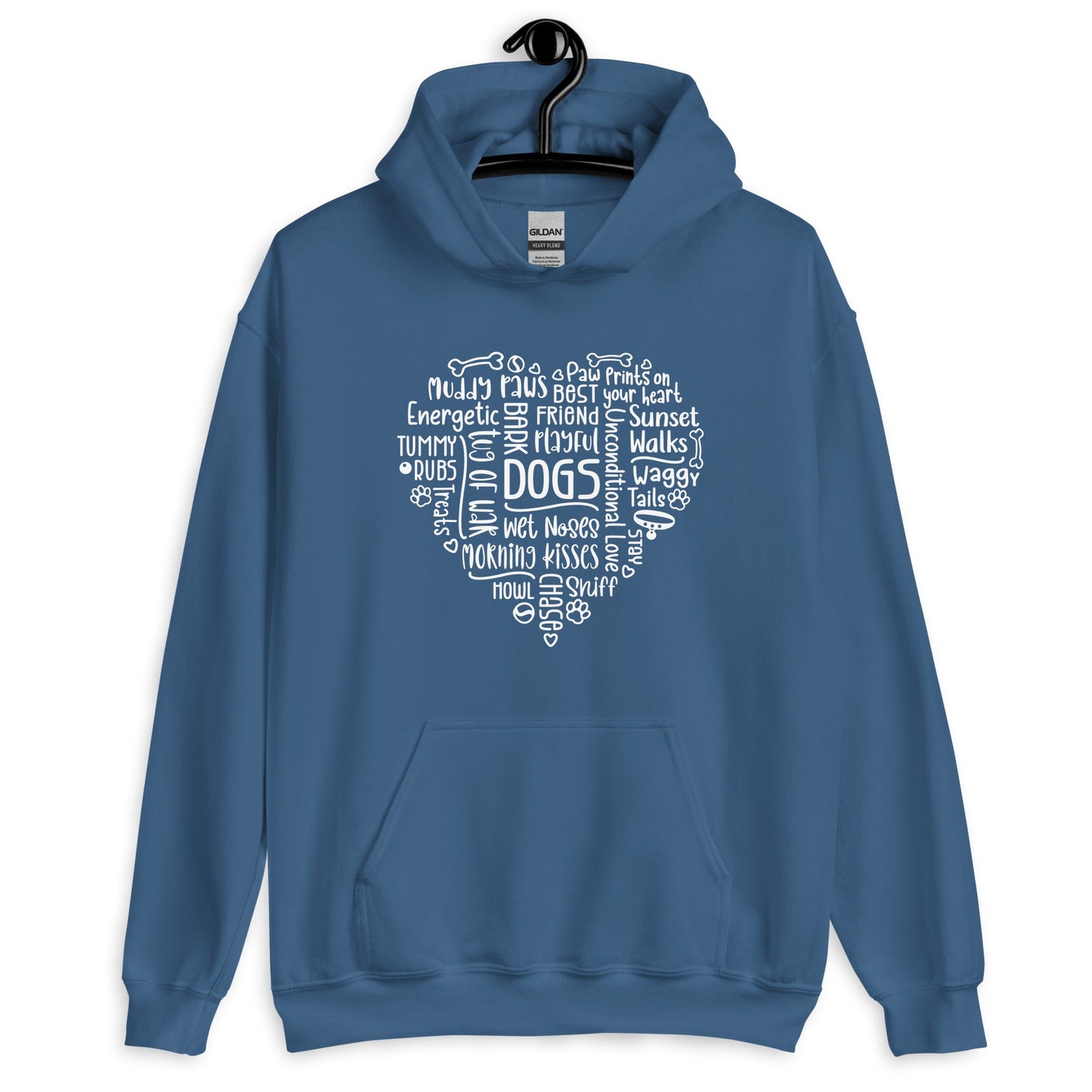 Dog Heart Word Art Unisex Hoodie