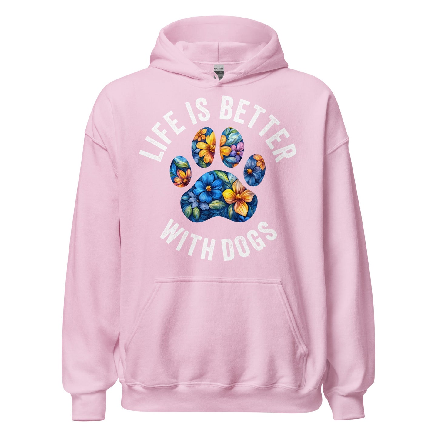 Floral Paw Life is Better with Dogs Hoodie