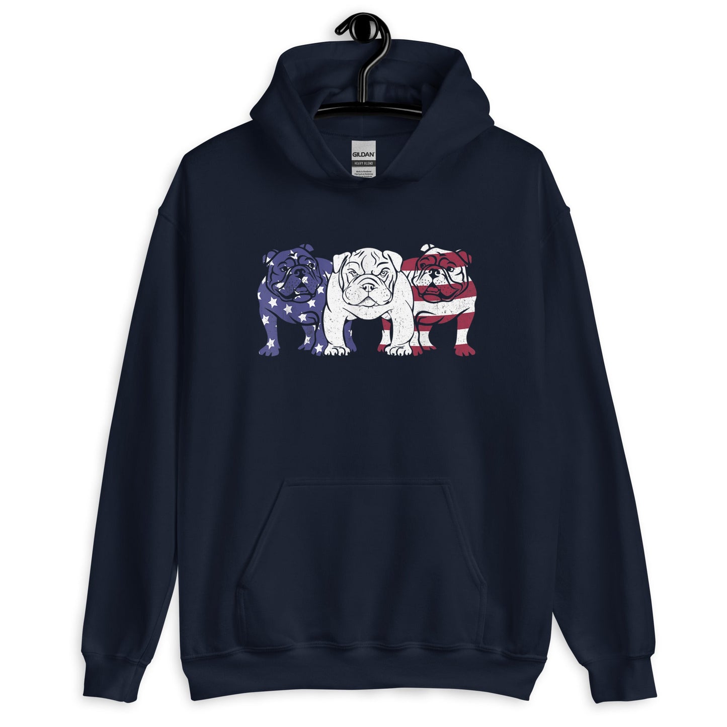 Bulldog American Flag Hoodie