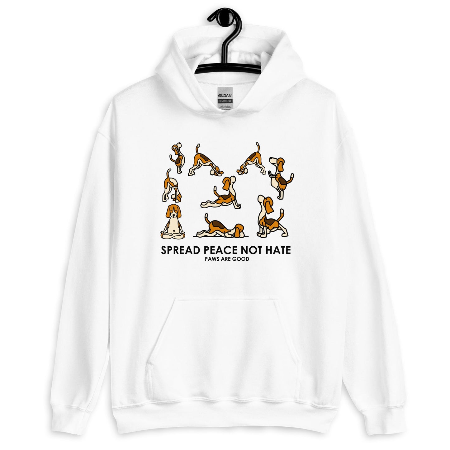 Spread Peace Not Hate Yoga Dogs Unisex Hoodie