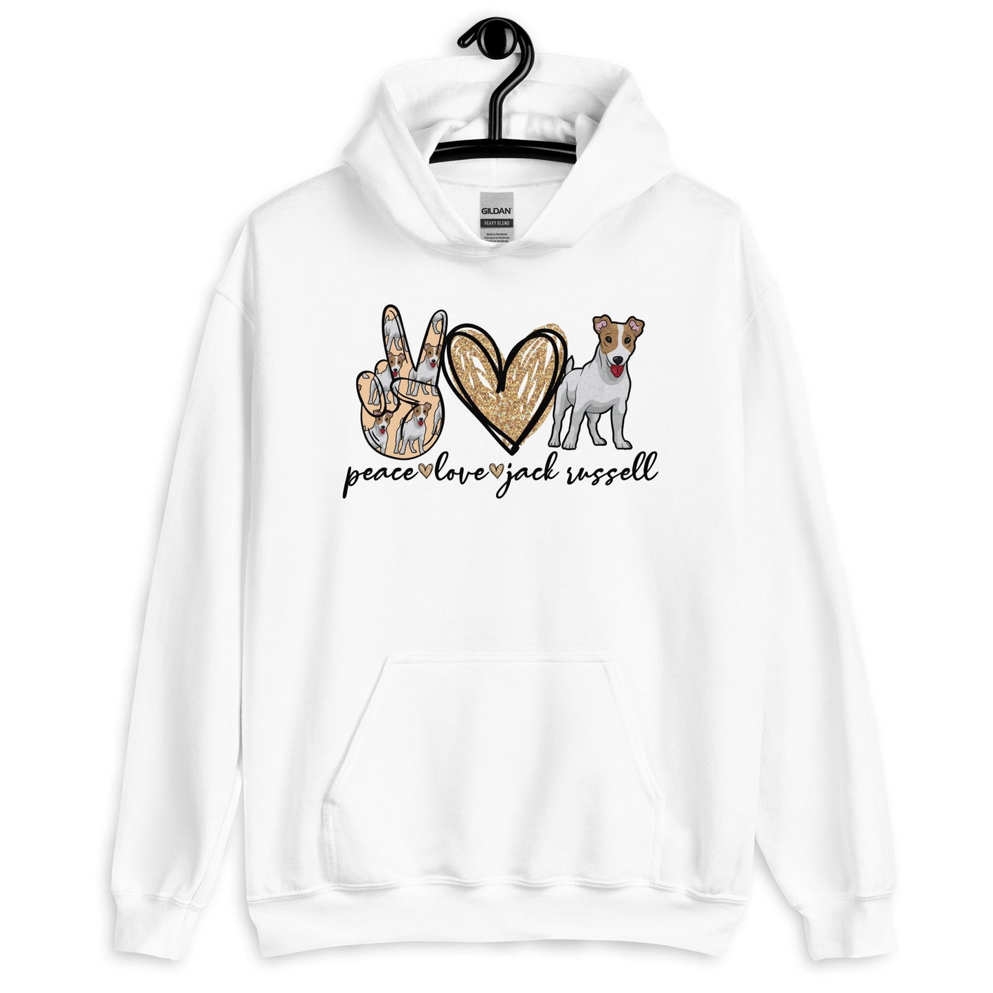 Peace Love Jack Russell Unisex Hoodie
