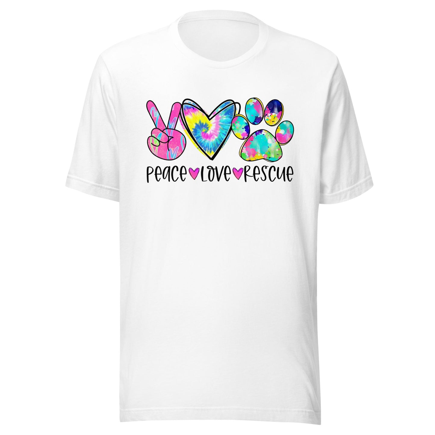 Peace Love Rescue Tie Dye T-Shirt