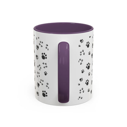 Paw Print Photo Accent Coffee Mug — Personalized Dog Portrait Mug