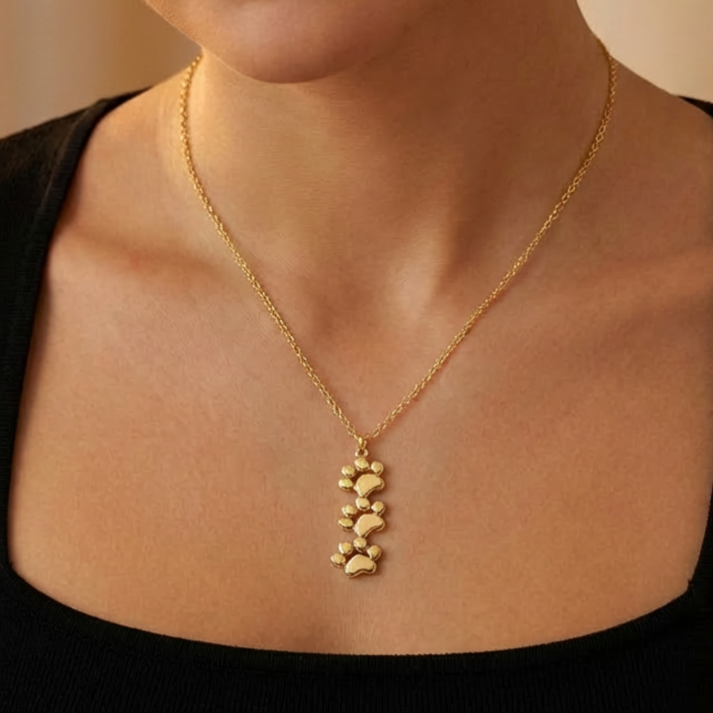 Triple Stack Paw Necklace