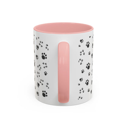 Paw Print Photo Accent Coffee Mug — Personalized Dog Portrait Mug