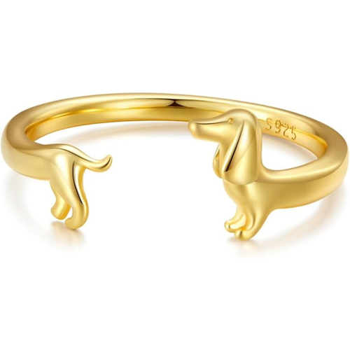 925 Sterling Silver Dachshund Ring