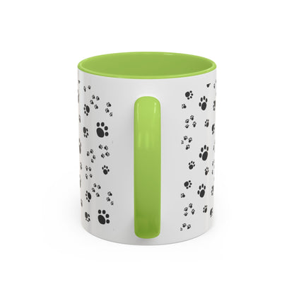 Paw Print Photo Accent Coffee Mug — Personalized Dog Portrait Mug
