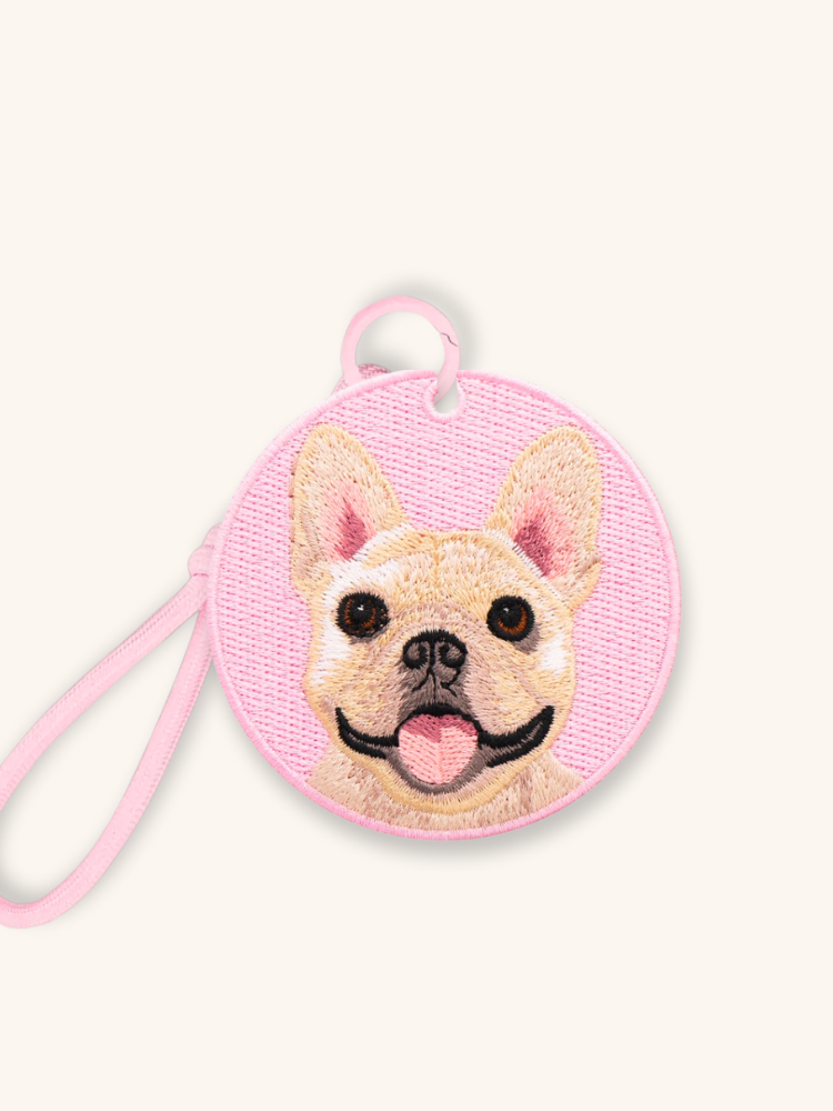 French Bulldog Blossom Embroidered Charm