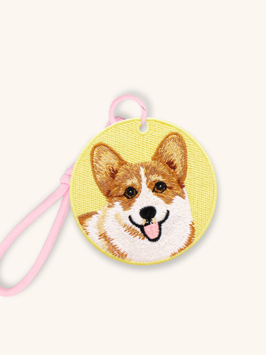 Corgi Cheer Embroidered Charm