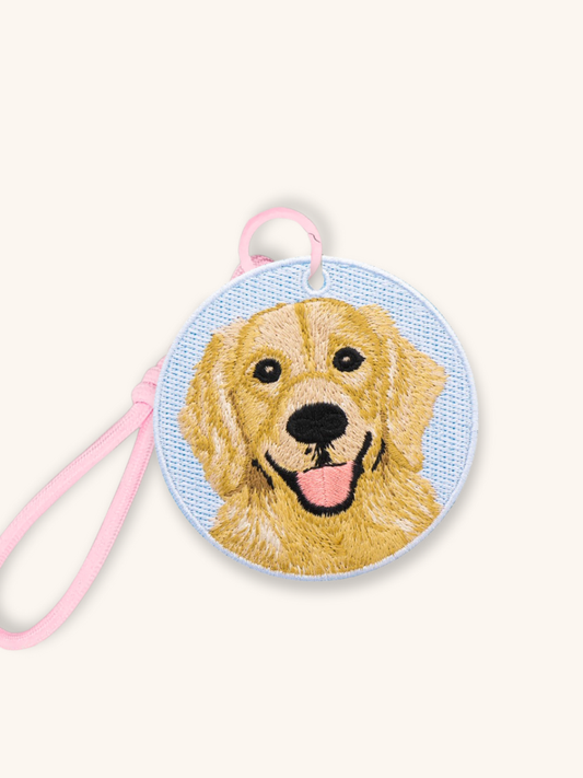 Golden Retriever Glow Embroidered Charm