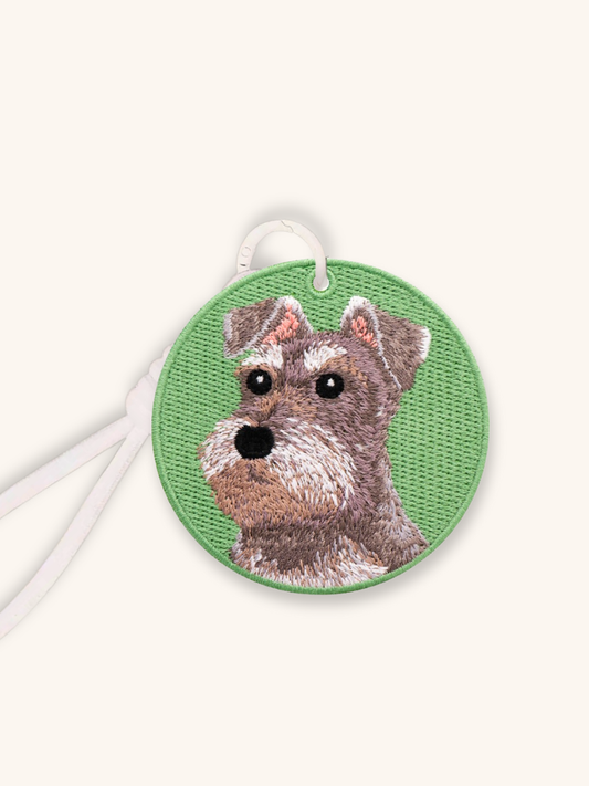 Schnauzer Sprout Embroidered Charm