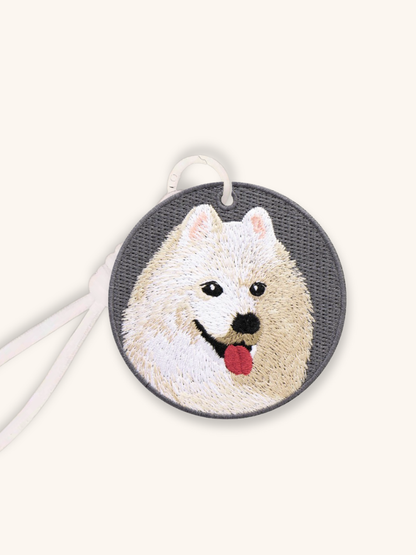 Samoyed Snow Embroidered Charm