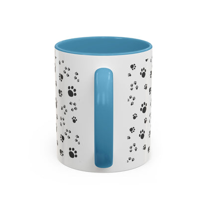 Paw Print Photo Accent Coffee Mug — Personalized Dog Portrait Mug