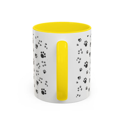 Paw Print Photo Accent Coffee Mug — Personalized Dog Portrait Mug