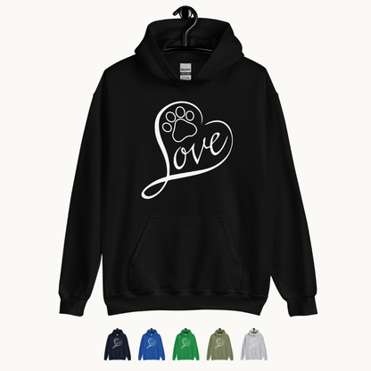 Love Dog Paw Print Hoodie