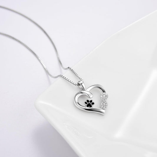 Paw and Heart Necklace with Infinity Charm VIP