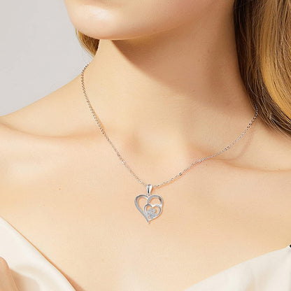 Sterling Silver Paw & Heart Necklace with Zirconia VIP