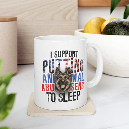 I Support Putting Animal Abusers To Sleep Mug - America 250th Edition 11oz