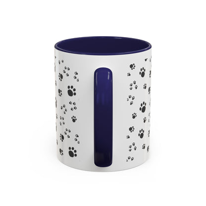 Paw Print Photo Accent Coffee Mug — Personalized Dog Portrait Mug