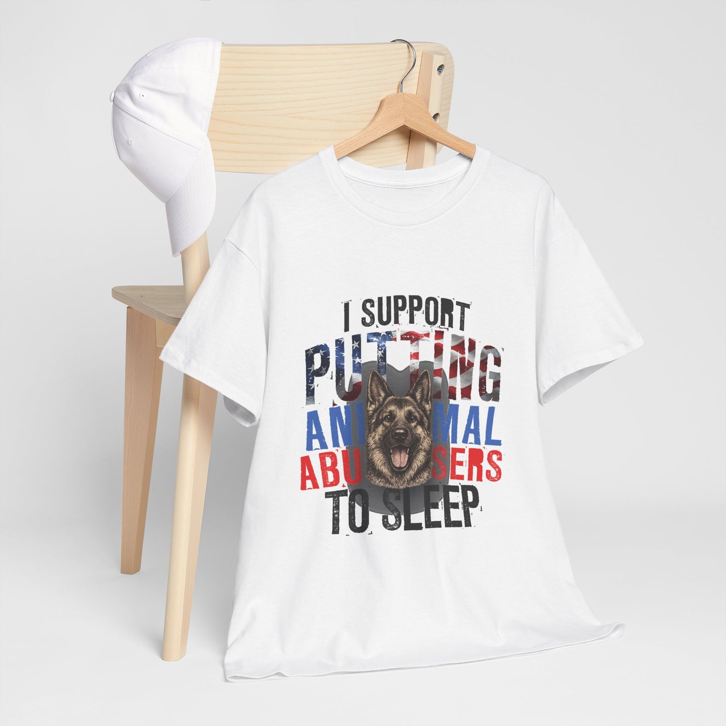 T-Shirt — "I Support Putting Animal Abusers to Sleep" Graphic Tee (Dog Rescue/Advocate)