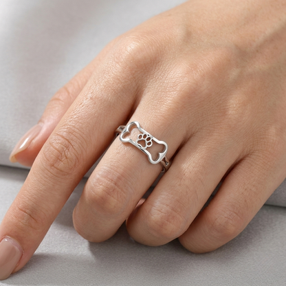 Dog Paw Print Ring