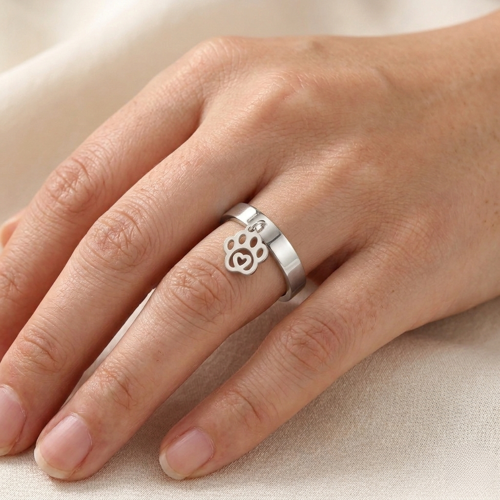 Heart Inside Paw Ring