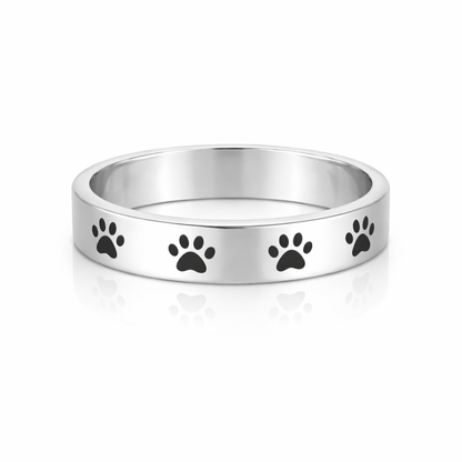 Black Paw Print Rings