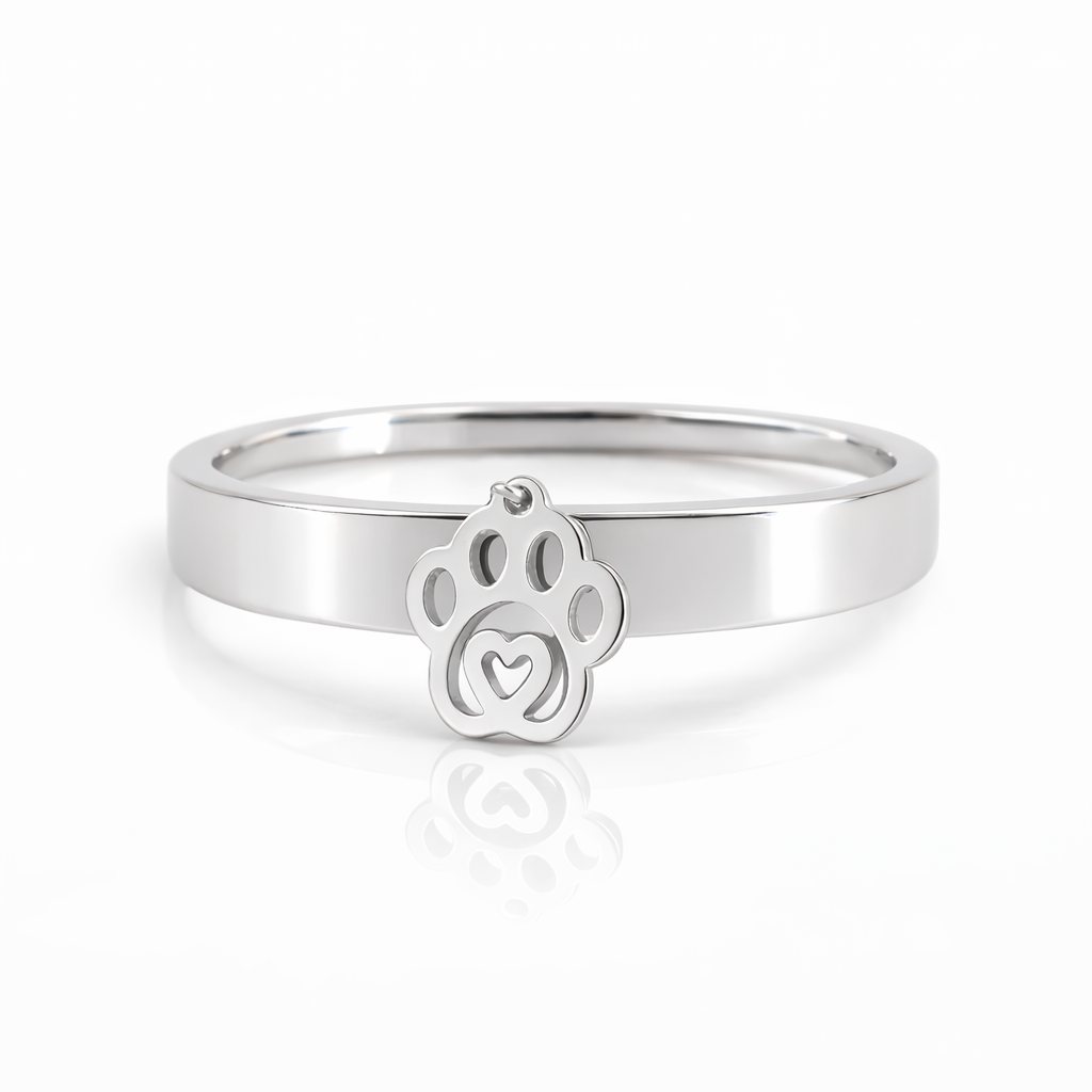 Heart Inside Paw Ring