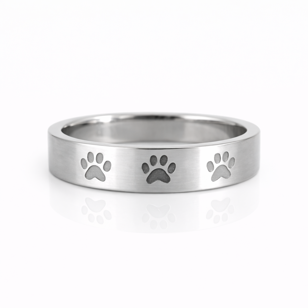 Black Paw Print Ring