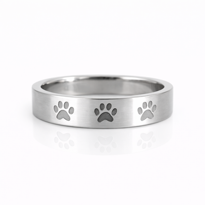 Black Paw Print Ring
