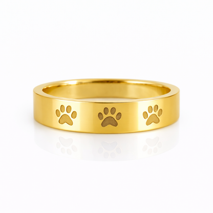Black Paw Print Ring