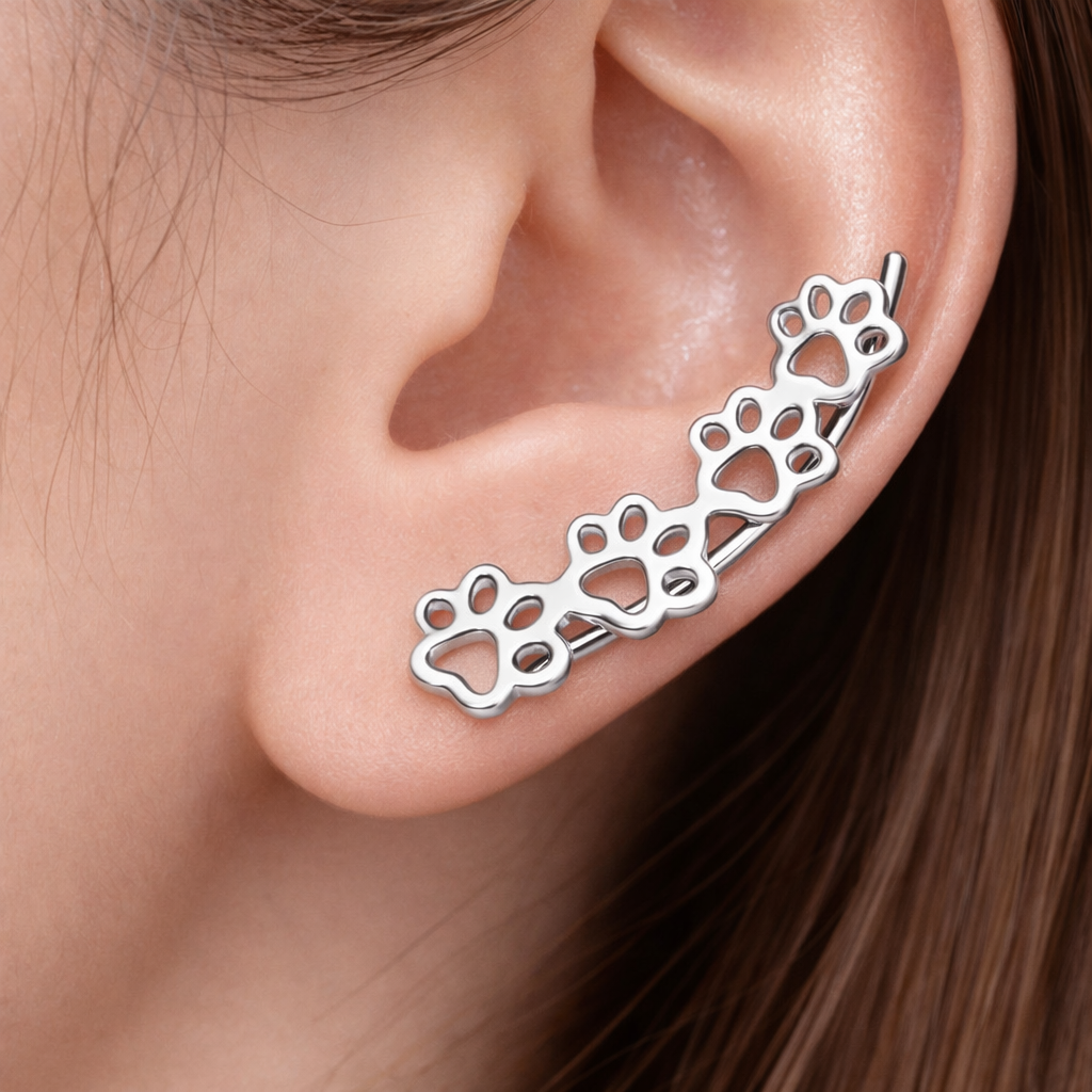 925 Sterling Silver Four Paws earrings