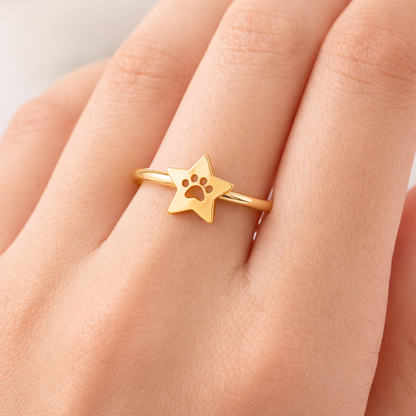 Dog Paw Print Ring