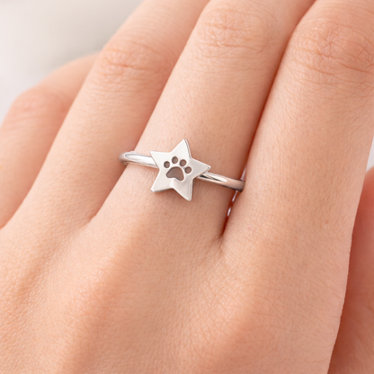 Dog Paw Print Ring