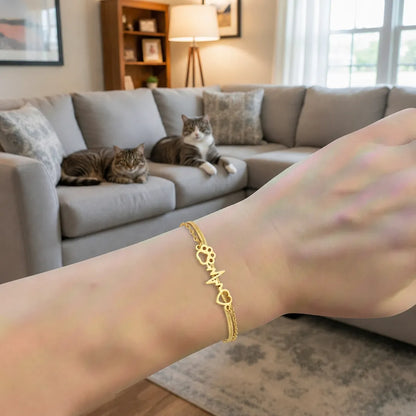 Cat Free Heartbeat Love Bracelet