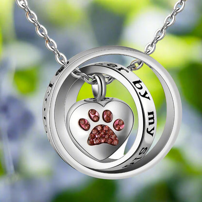 "No Longer By My Side, Forever In My Heart" – Stainless Steel Urn Paw Necklace VIP