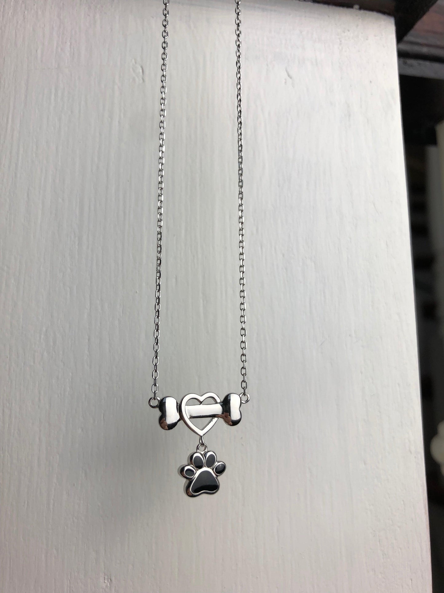 Dainty Dog Paw Necklace in Stainless Steel VIP