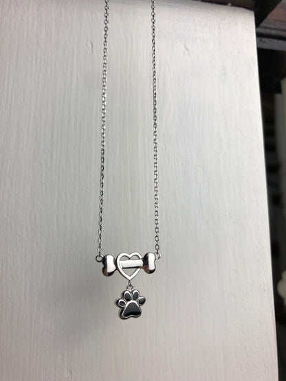 Dainty Dog Paw Necklace in Stainless Steel VIP