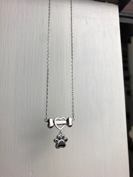 Dainty Dog Paw Necklace in Stainless Steel VIP