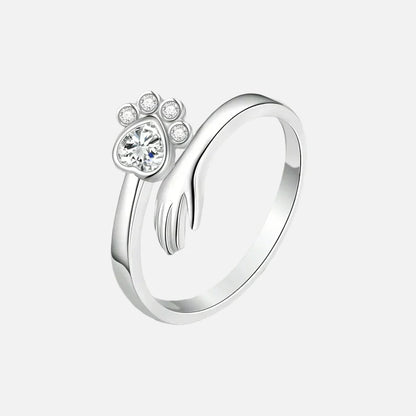 925 Sterling Silver Adjustable Ring – Hand and Paw Print Design VIP