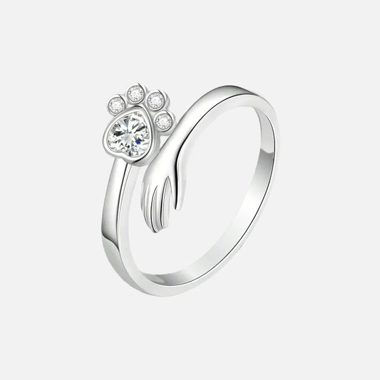 925 Sterling Silver Adjustable Ring – Hand and Paw Print Design VIP