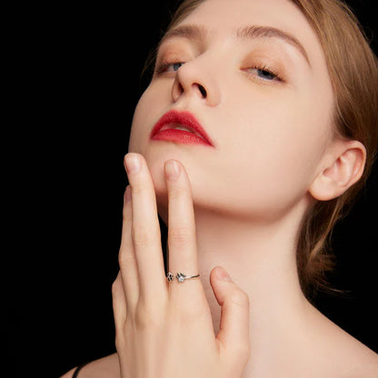 925 Sterling Silver Paw Ring – Adjustable with Zirconia & Enamel VIP